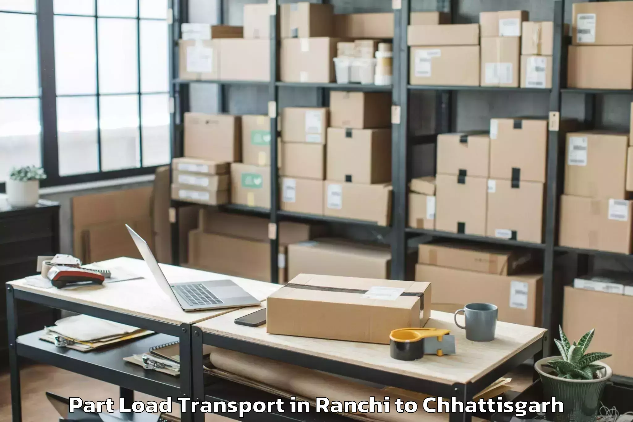 Get Ranchi to Op Jindal University Raigarh Part Load Transport